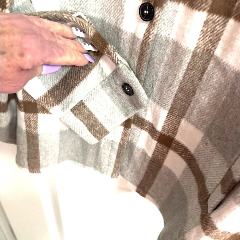 New Plaid Oversized Jacket for Women - Picture 5 of 8